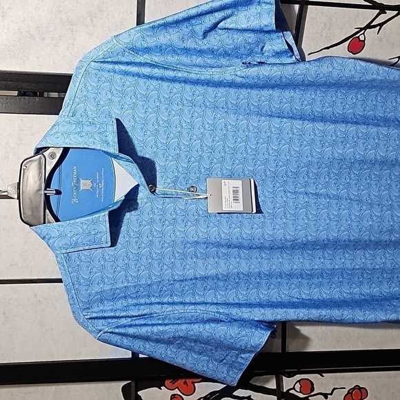 Hickey Freeman Blue Golf Polo Shirt Size Small‎ New - Picture 2 of 8